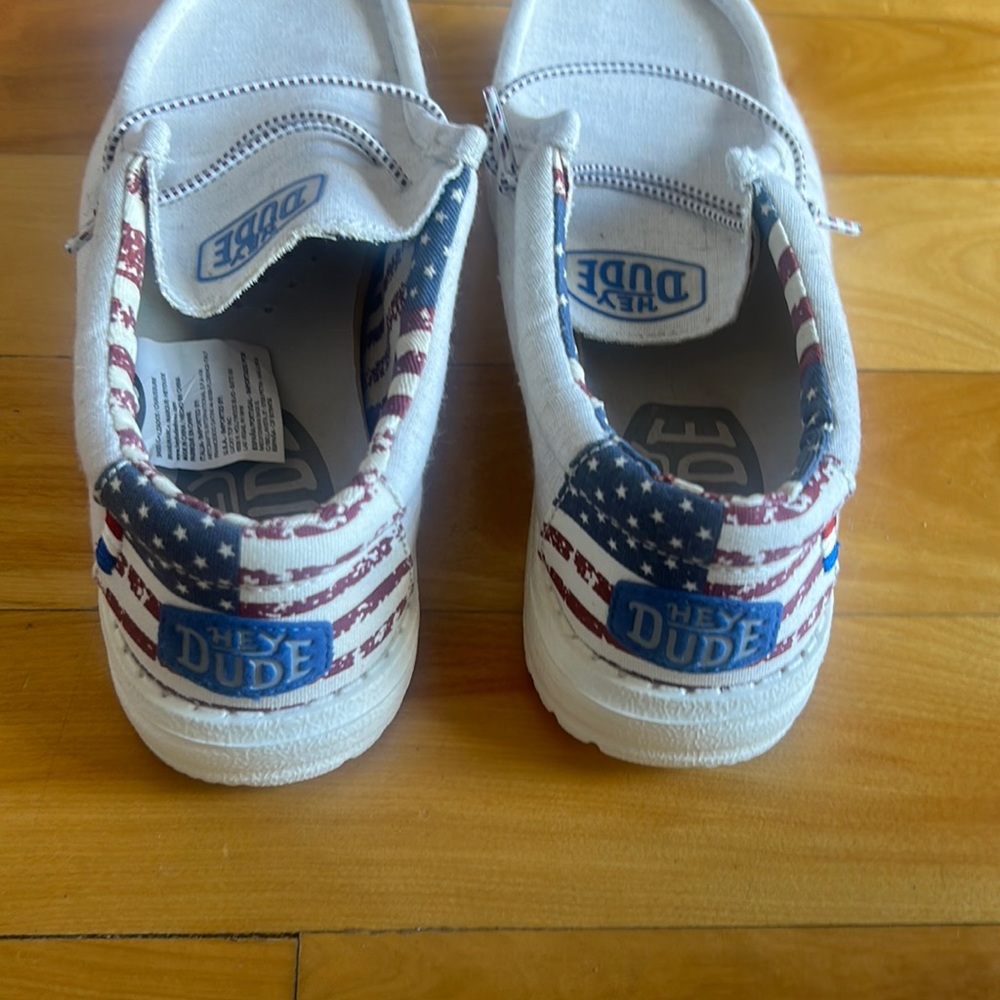 Hey Dude Boys Shoes in great condition worn once. American flag